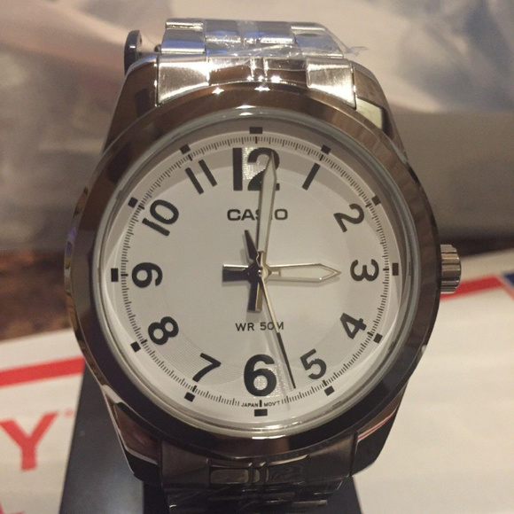casio white face watch